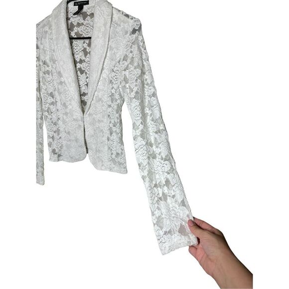 INC International Concepts White Lace Blazer Jacket Size PS - Picture 4 of 7